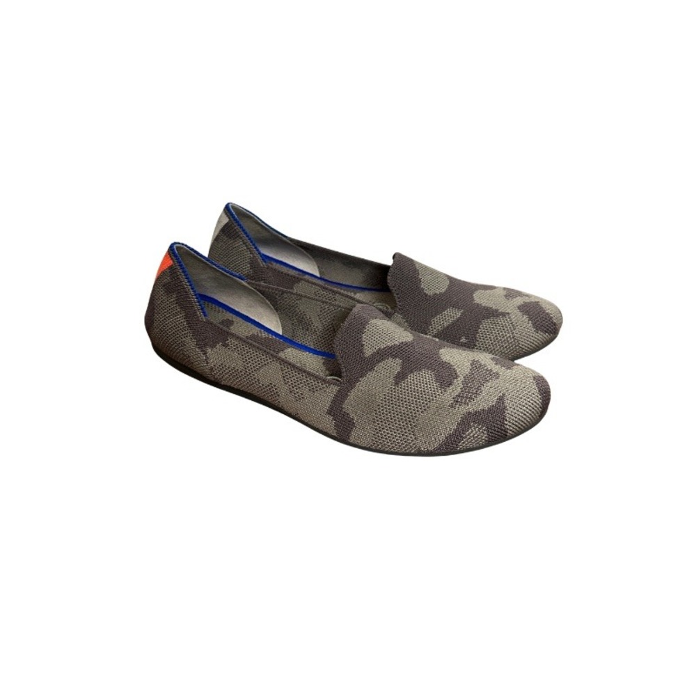 Rothys The Loafer Mink Camo Gray Knit Flat Shoes Womens 7 Sustainable Everyday